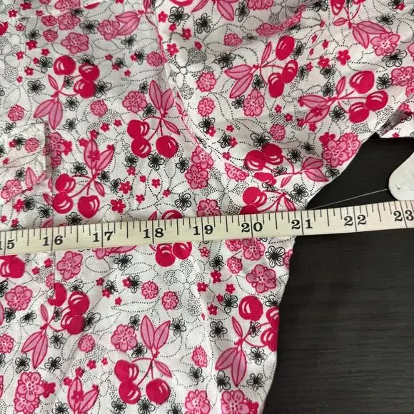 Angie Y2K Shirt Womens Large Cherry Floral Snap Button Western Boho Cotton Top - Picture 8 of 10